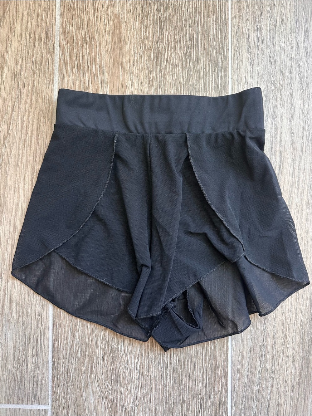 Tiger Friday mesh petal shorts in black (CM)